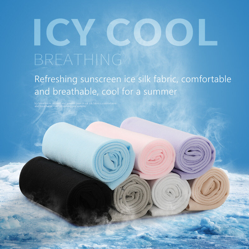 Manches de bras en soie glacée unisexe, pour sport de plein air, protection solaire, Anti-UV, respirant, été