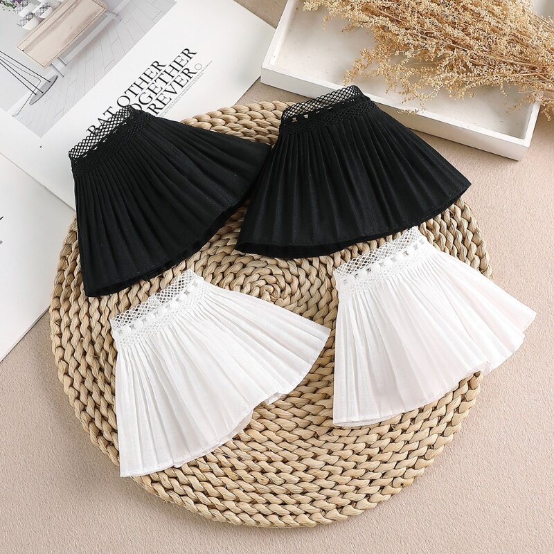 Detachable Shirt Pleated Flare Sleeve False Cuffs Solid Pleated Layered Decorative Women Clothing Accessory cuff Ruffle M6CD