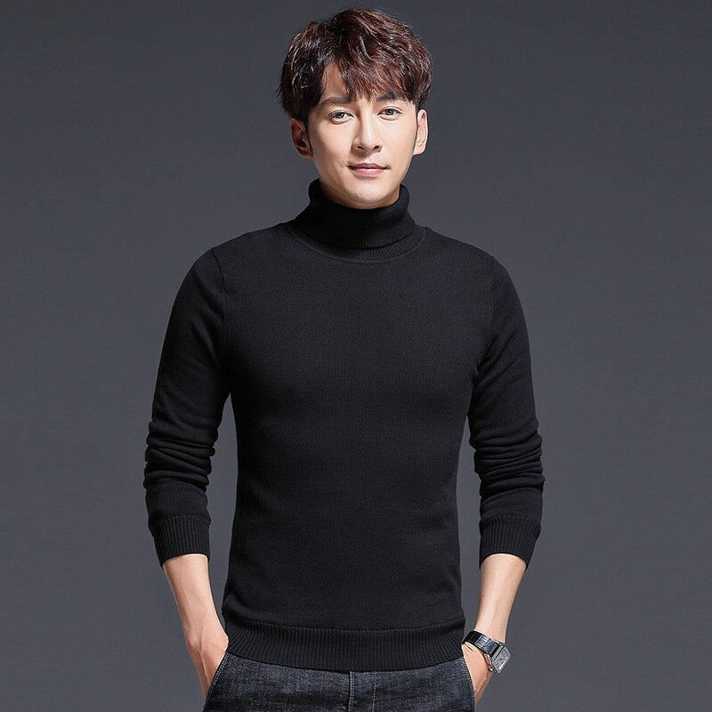 MRMT 2024 Brand New Autumn Men's Sweaters Long-sleeved Pure Color High-necked for Male Sweater