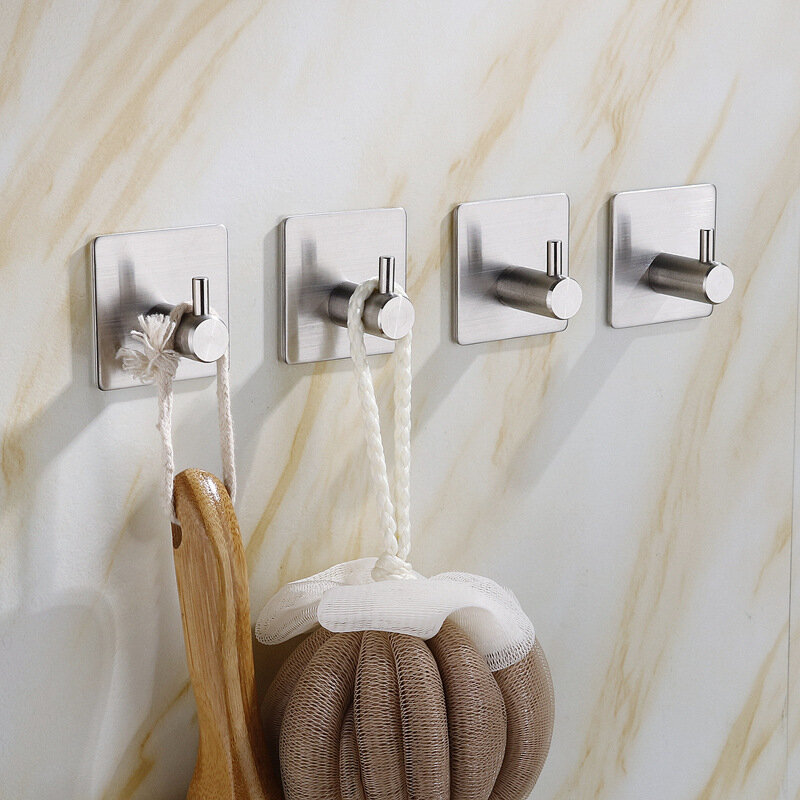 304 Edelstahl Haken Aufhänger Selbst-adhesive Home Bad Küche Wand Tür Wasserdicht Haken Key-Rack