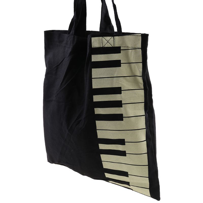 Модная черная сумка-тоут с отделением для пианино-ключей