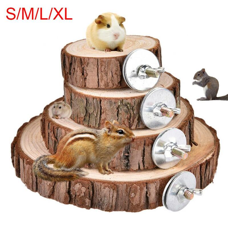 Tronchi di legno naturale tavola scoiattolo criceto pappagallo uccello tavola di legno piattaforma di salto supporto per animali gioco accessori per giocattoli prodotti per animali domestici
