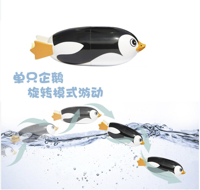 2Pcs Penguins Elektrische Bad Speelgoed Dier Onderwater Duiken Zwemmen Speelgoed Educatief Batterij Elektrische Pinguïn Bad Speelgoed Voor Baby