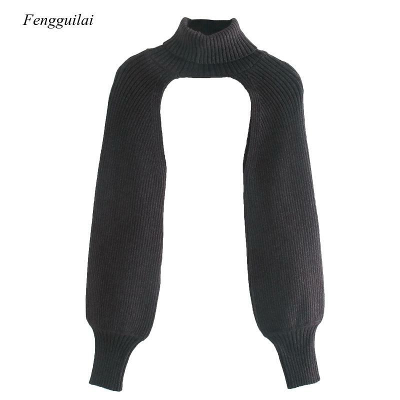 Feminino gola alta manga comprida tricô camisola casual femme chic design pulôver alta rua senhora topos sw886