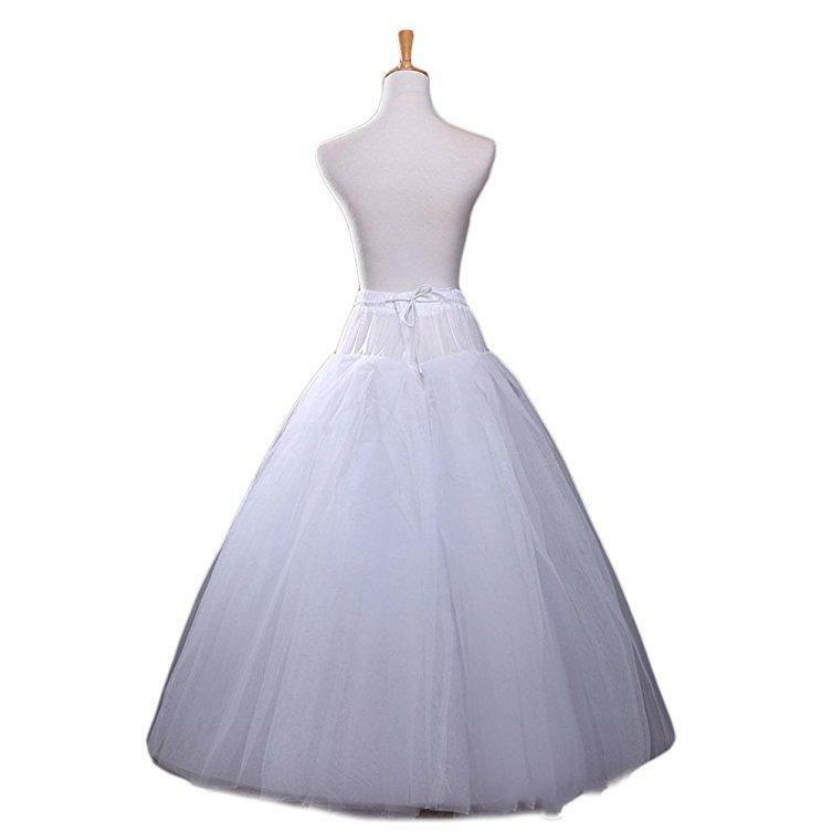 New Women's White A-line  Petticoat Crinoline Underskirt Slips Wedding Accessories Floor Length