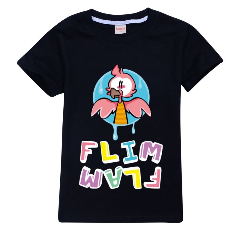 Camiseta infantil Flamingo Flim Flam, Camiseta infantil, Camiseta, Camiseta, Algodão, Manga curta, Juventude, Grande, Novo, Engraçado