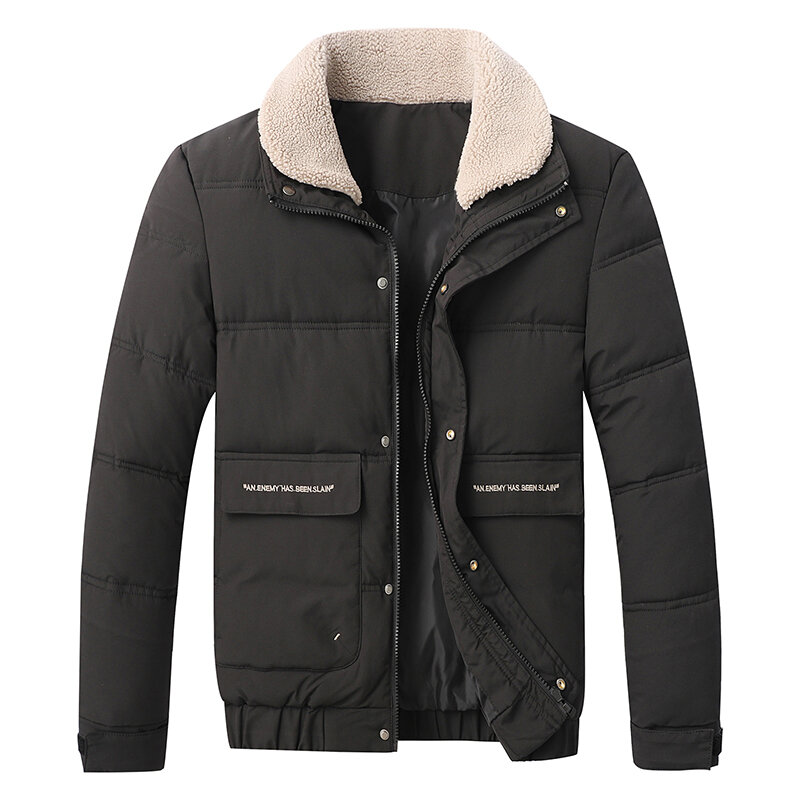 2022 inverno homens grosso quente parka casaco masculino casual gola de cordeiro algodão acolchoado jaqueta outwear masculino M-4XL