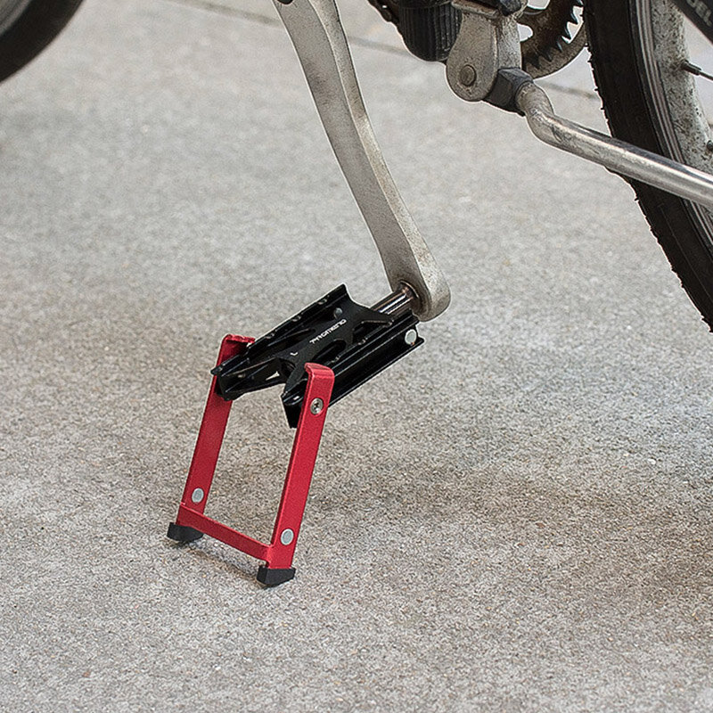 Promend MTB 자전거 Foldable 도로 자전거 페달 산악 자전거 스탠드 홀더 휴대용 스토리지 그물 디자인 자전거 킥 스탠드