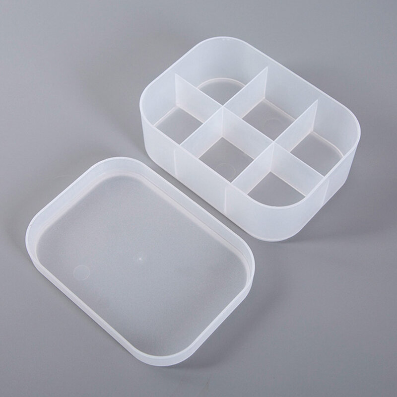 Multi Grids Storage Box Plastic Frosted  Sundries Organizer Box Cosmetics Organizer Stationery Holder Container Box with Lid