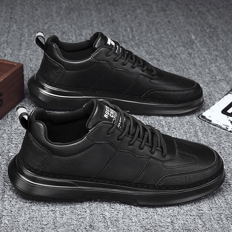 Мужская обувь Новинка 2021 черные туфли для доски трендовые универсальные спортивные туфли на толстой подошве повседневные кожаные туфли Мужская модная обувь