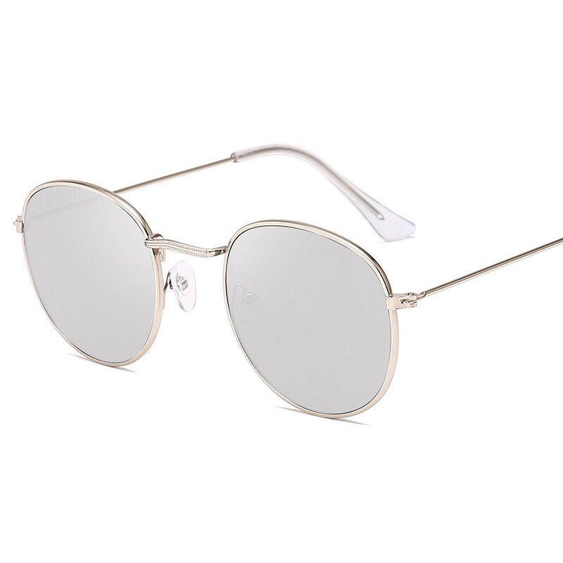 LeonLion 2023 klasyczne mała ramka okrągłe okulary kobiety/mężczyźni marka projektant stop lustrzane okulary przeciwłoneczne Vintage Modis óculos De Sol