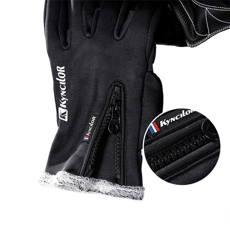 Zimowe rękawiczki dla mężczyzn Plus aksamitny ciepły ekran dotykowy zimne rękawice wodoodporne wiatroszczelne antypoślizgowe Outdoor Sport Riding damskie rękawiczki