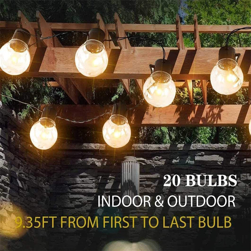 Guirlande solaire LED suspendue robuste, luminaire décoratif d'extérieur, idéal pour un jardin, une cour ou une fête