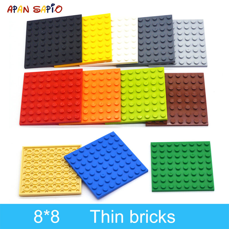10 pezzi blocchi fai-da-te figure sottili mattoni 8x8 punti 12 colori educativi dimensioni Creative compatibili con giocattoli di marca per bambini