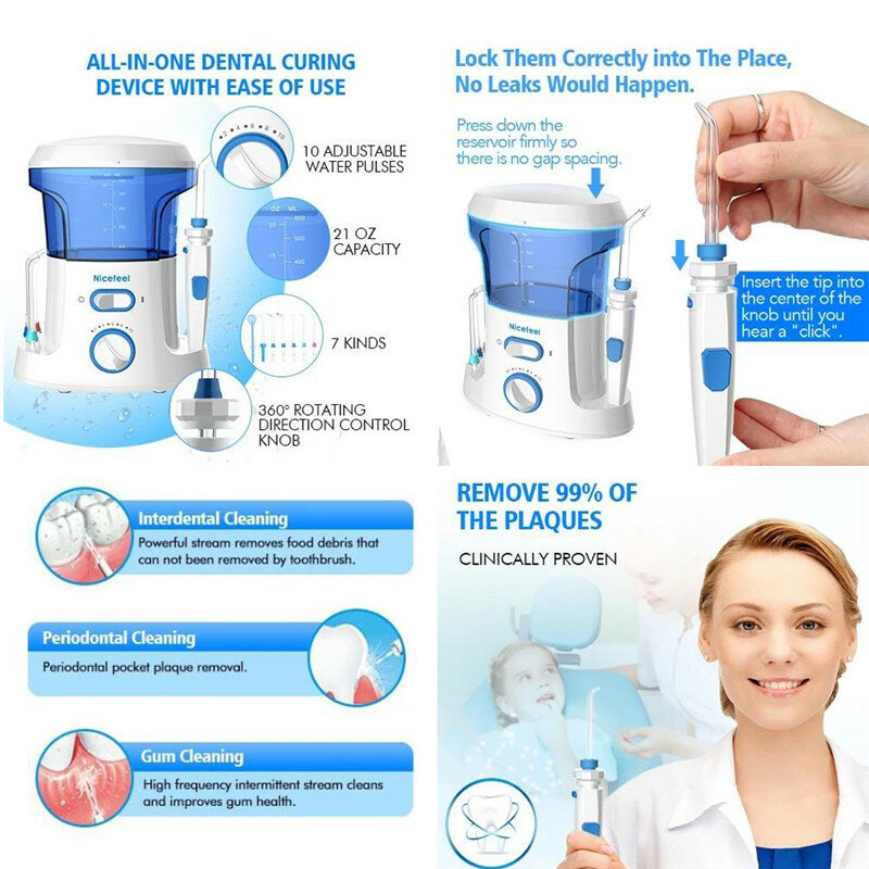 Nicefeel Ultra Countertop Water Flosser Household Oral Irrigator Oral Dental Teeth Cleaner Pick Spa Tooth Care Clean For Family