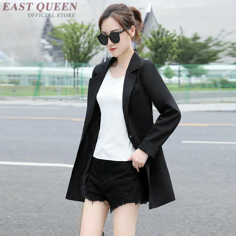 Frauen Blazer 2019 Herbst Frauen Mode Lange Jacke Knopf Damen Büro Tragen Koreanische Anzüge Für Frauen Robe Blazer DD2290