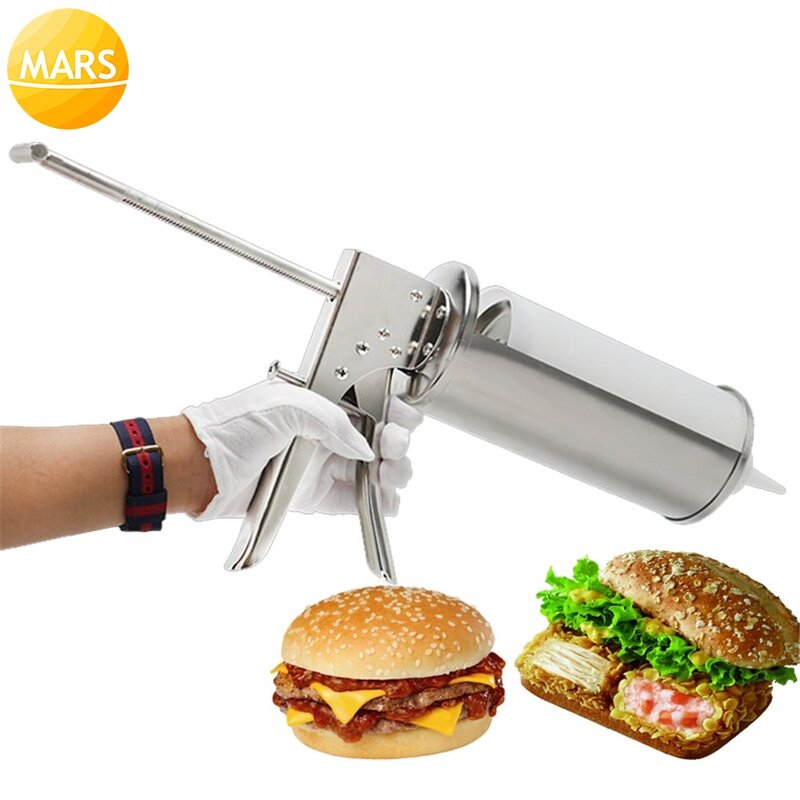 Manuelle Churros Füll Maschine Mit Eine Flasche Creme Sauce Marmelade Churro Füllstoff Snack Burger Gun Hamburger Dispenser