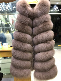 Жилет женский из натурального меха лисы, удлиненный тонкий приталенный модный жилет, восемь частей, 2021