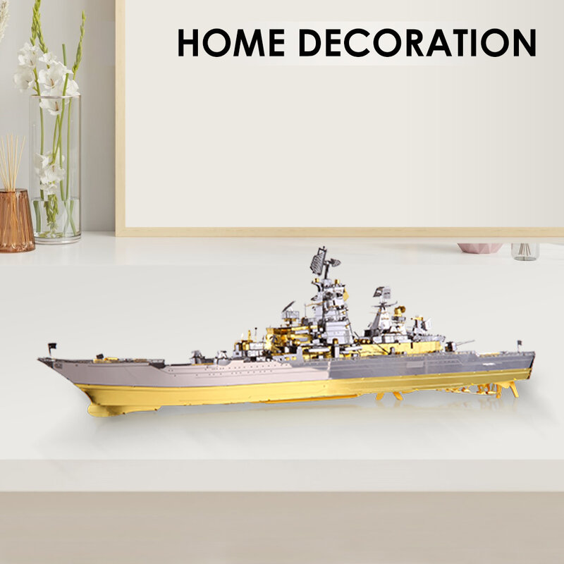 Piececool 3D Puzzle metalowe-rosyjski krążownik liniowy Piotr DIY wyrzynarka zabawkowa zestaw klocków prezenty świąteczne dla dorosłych