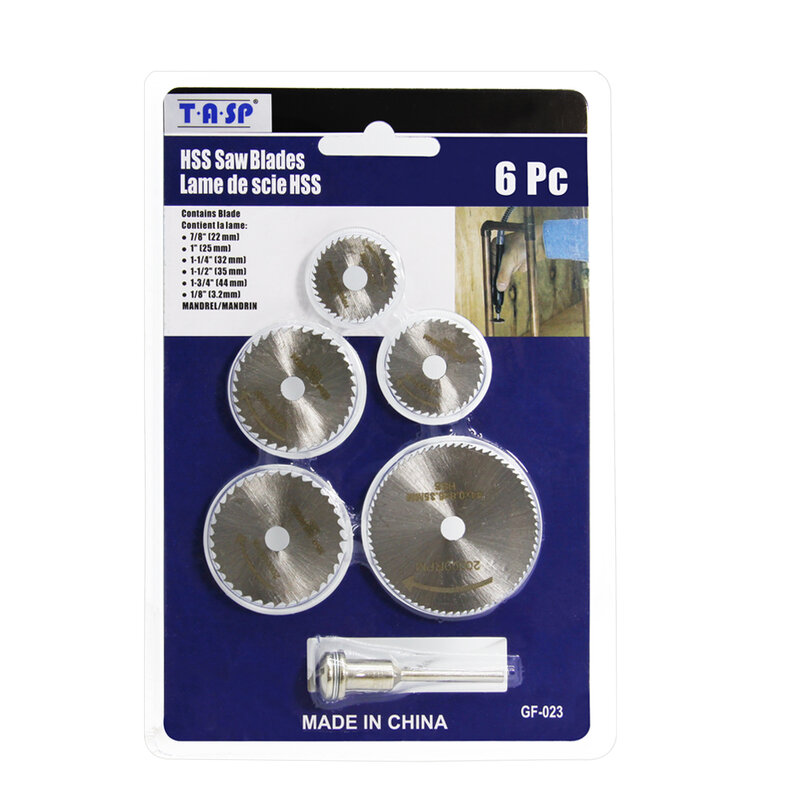 TASP 6pcs Mini Set di lame per seghe circolari HSS disco da taglio accessori per utensili rotanti per Dremel compatibile legno plastica alluminio