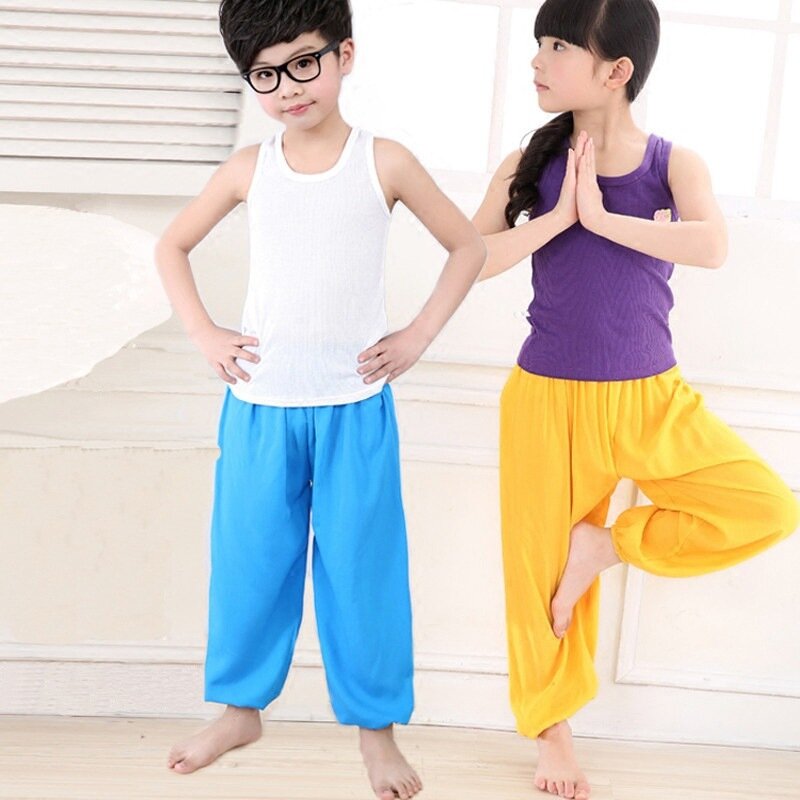Hot boys and girls anti-mosquito pants summer new children's clothing baby loose bloomers cotton silk children's trousers