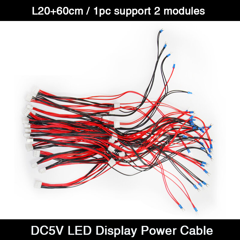 Cavo di potere 1-2 DC5V lunghezza 20 + 60cm degli accessori dello schermo di visualizzazione di colore pieno LED dei moduli di 10 pz/lotto 4pin per i moduli dell'interno