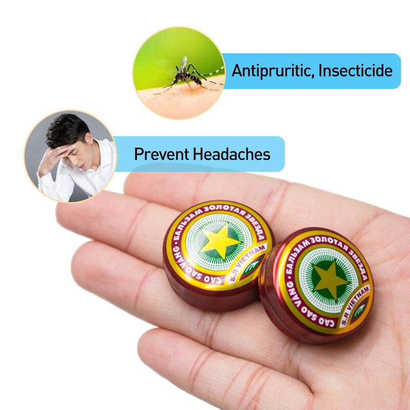 3-30Pcs Original Vietnam Golden Star Mint Cooling Oil Tiger Balm Treat Headache Dizziness Cream Mosquito Bites Anti-Itch Plaster