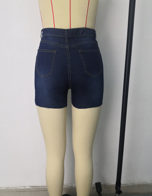 Shorts feminino jeans de cintura alta, peça shorts sensual para praia casual festa e clube