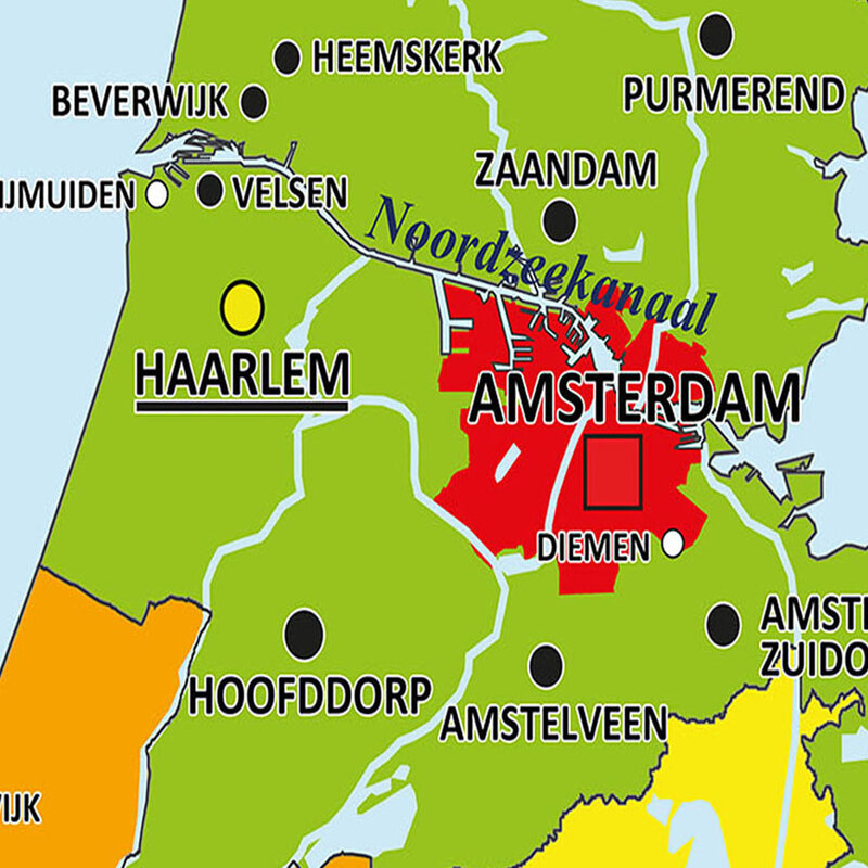 100*150cm, el mapa de Países Bajos en holandés Poster de pared moderno no-De tejido de lona Pintura Sala de decoración del hogar a la escuela suministros