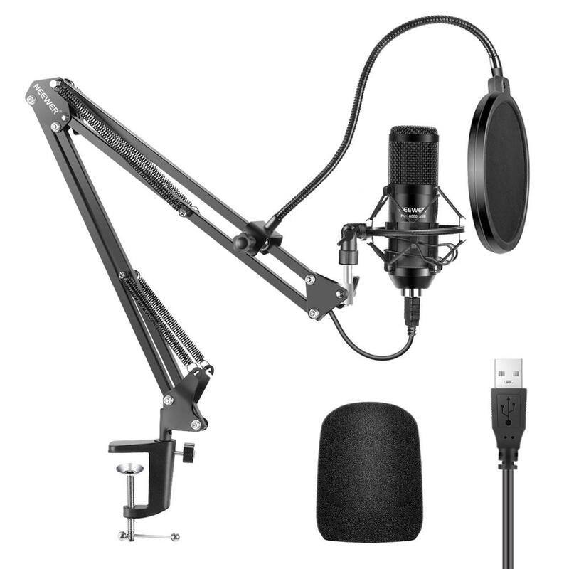 NEEpacks-Microphone USB à condensateur hypercardioïde, 192 SHIRT Z/24Bit, pour Vzoner prometteur, Streaming de jeux, Podcasting, Appels Skype