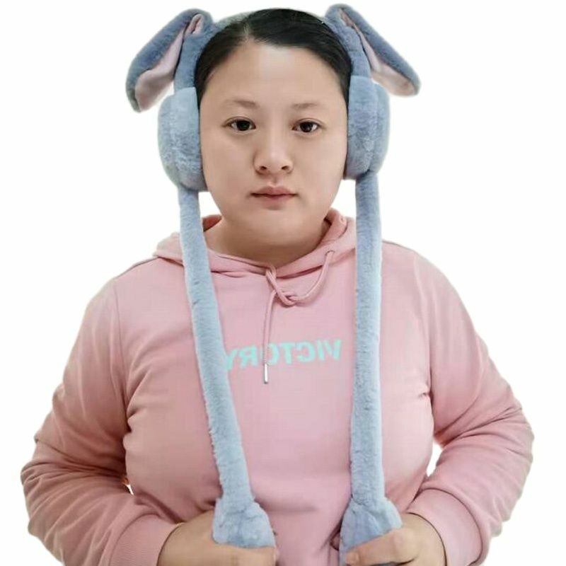 XEONGKVI Internet tribut uszy królika przenieść piękne kobiety nauszniki zimowe ciepłe imitacja sierść królika dorosłych dziewczyna moda Earcap