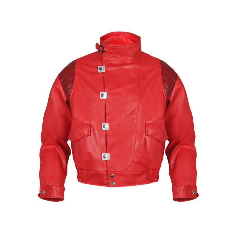 Takerlama akira kaneda jaqueta cosplay vermelho masculino casaco cápsula pílula impresso bombardeiro motocicleta cavaleiro traje de couro anime roupas