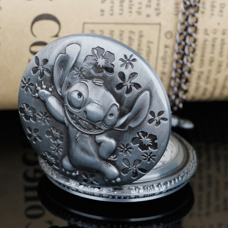 Bronze/Grau Retro Quarz Taschenuhr Spiel Thema mit Halskette Kette Anhänger Uhren Anhänger Uhr Geschenk für Kinder