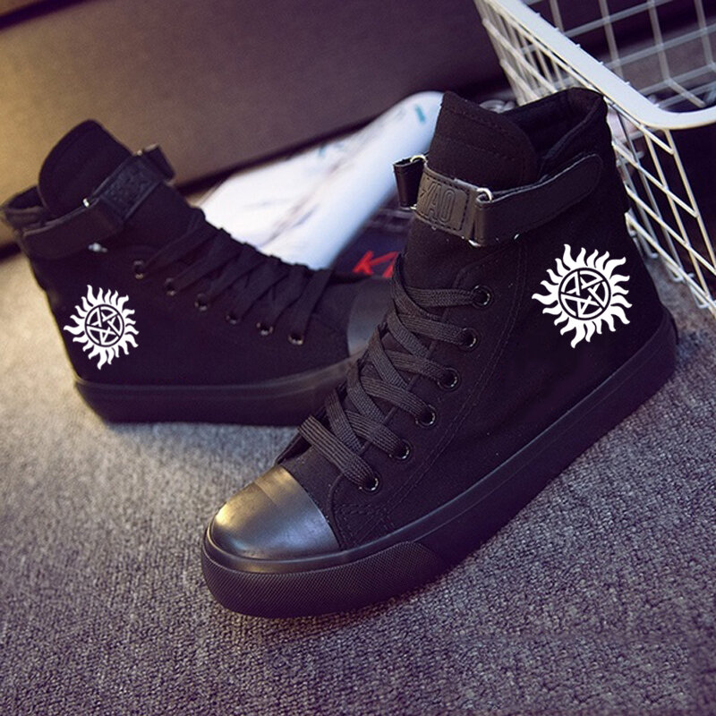 Tv Show Supernatural Lace-Up Sneakers Casual Canvas Schoenen