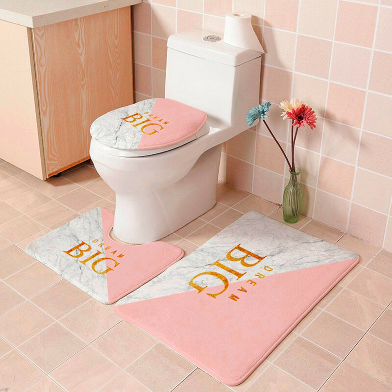 Коврик для унитаза, простой стиль, нескользящий коврик для ванной комнаты, красочный узор, коврик для ванной комнаты, украшение для ковриков...