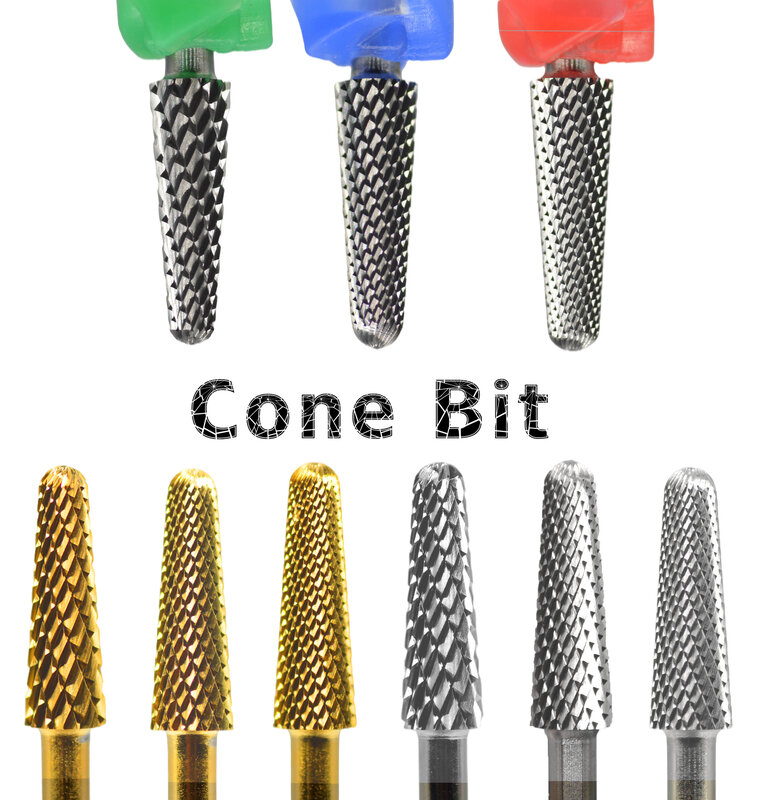 NAILTOOLS 4.0mm Cone Gold Silver Cuticle Tungsten steel Carbide Clean Safety nail drill bit file gel polish remover
