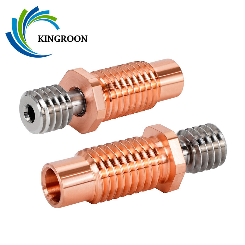 Kingroon Alle-Metalen E3D V6 Keel Warmte Breken Titanium Legering Koper 3D Printer Straalpijphals Voor 1.75Mm E3D v6 Hotend Heater Blok