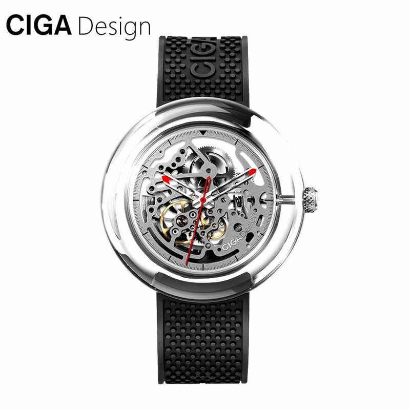 CIGA Design zegarek CIGA zegarek mechaniczny z serii T przezroczysty zegarek z dziurką modne damskie zegarek mechaniczny zegarek damski/męski