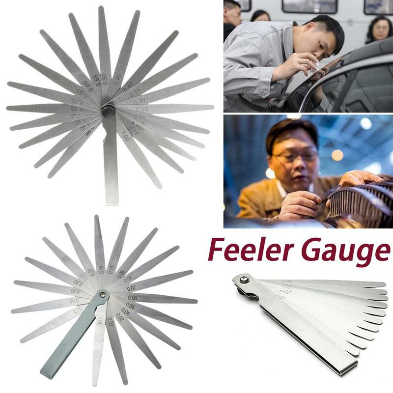 MeaccelerFeeler Gauge pour les mesures de dégagement, outil de mesure de jauge pour l'utilisation de la assujetde jauge d'épaisseur, 20 degrés, 0.05-1.00mm