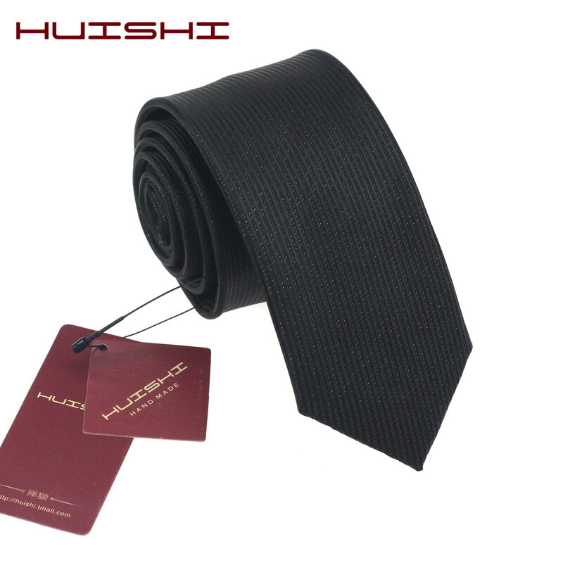 Corbata impermeable de estilo británico para hombre y mujer, corbata Formal de Color negro sólido, Unisex, con forma de rayas, para regalo