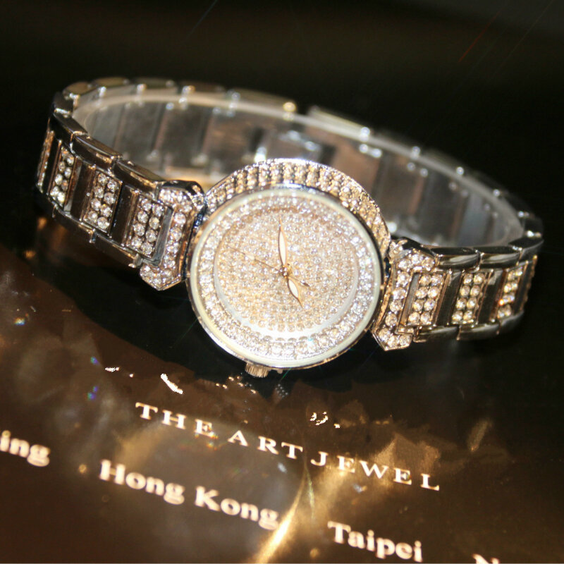 BS Luxury Women Watches Diamond Famous Brand Elegant Dress Quartz Watches Ladies Rhinestone Wristwatch Relogios Femininos