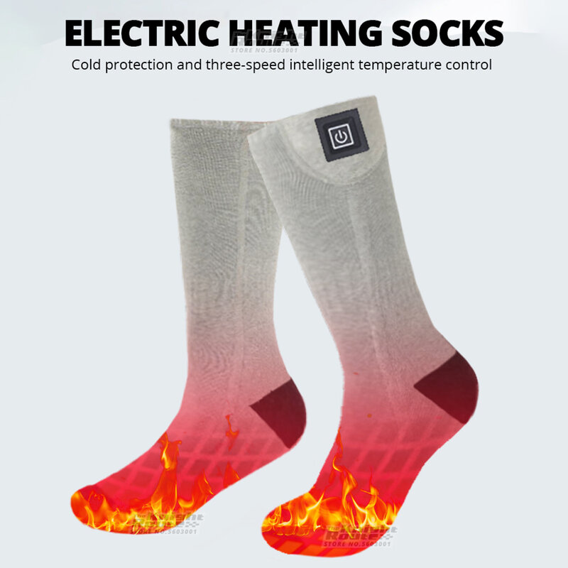 Meias aquecidas 5500mAh/APP Control (com bateria USB recarregável para febre), meias térmicas, meias aquecedoras para os pés, meias de esqui de inverno