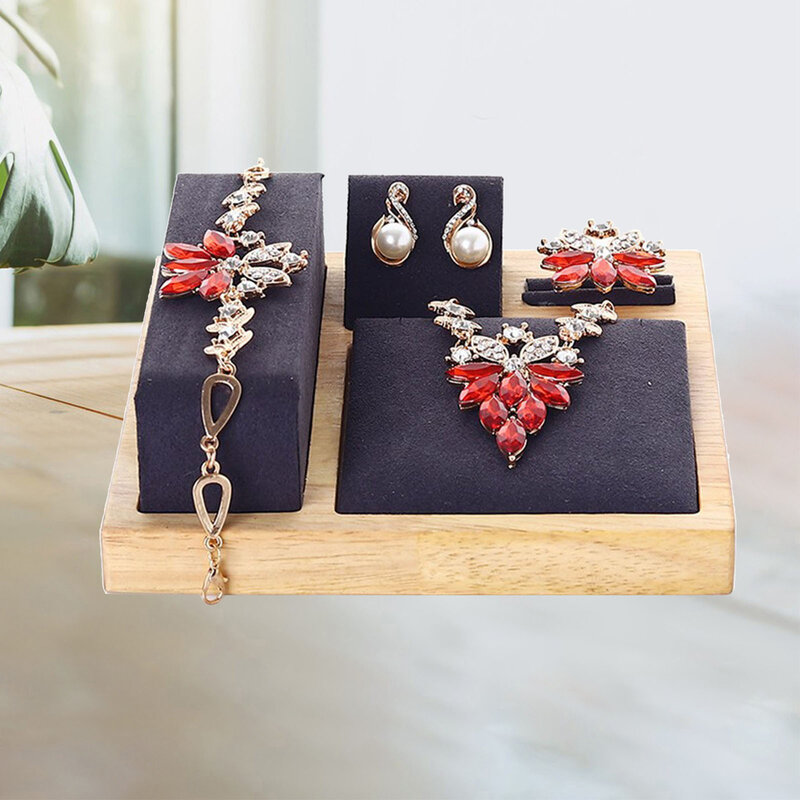 Espositore per gioielli in legno collana anelli porta orecchini, morbido al tatto organizzatore di gioielli centro commerciale espositore di alta qualità
