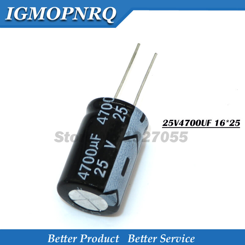 5PCS 25V4700UF 16*25mm 4700UF 25V 16x25 25v4700 16*25 Aluminum electrolytic capacitor good