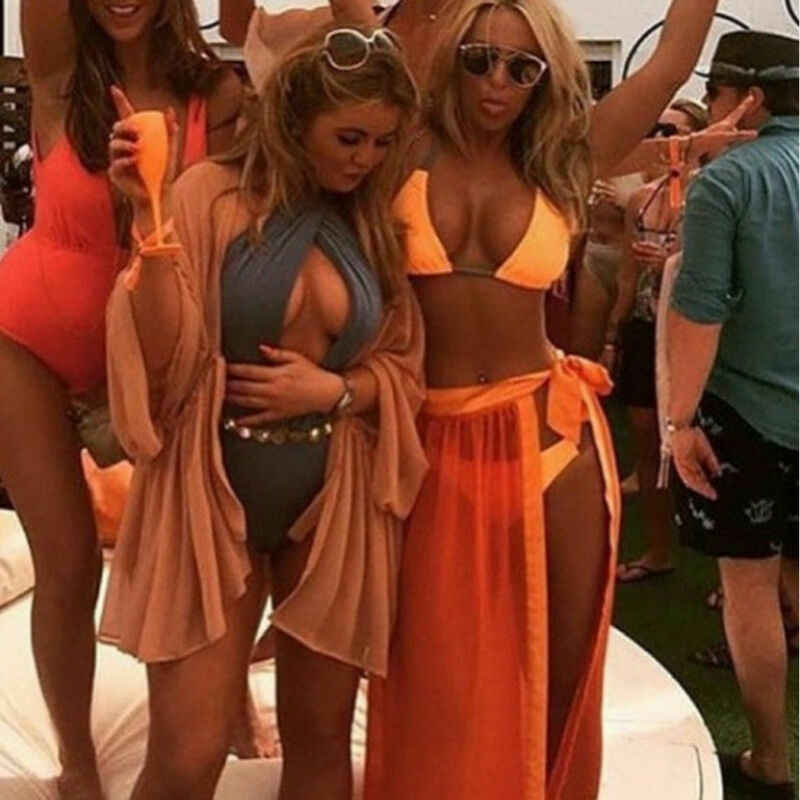 Hirigin 2020 praia bikini cover ups envoltório malha saia feminina sólido rendas até dividir maxi saias maiô sexy beachwear