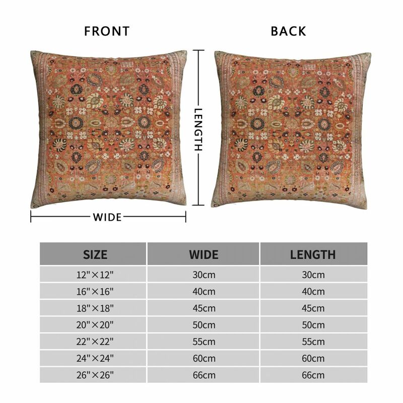Funda de almohada con estampado de terciopelo y lino para sofá, alfombra persa de poliéster, funda de almohada con cremallera para Decoración