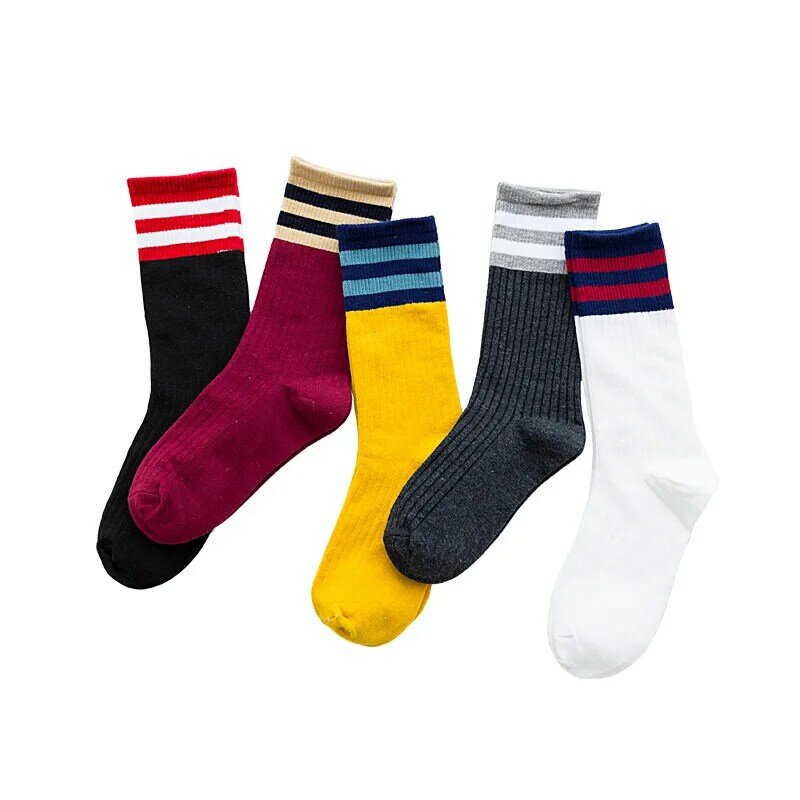 2019 calcetines divertidos reales Japón Otoño e Invierno calcetines de algodón Color moda Sen botas cortas tubo largo Universidad chica viento