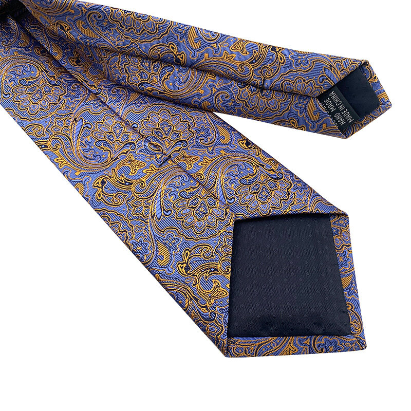 GUSLESON New Fashion żakardowy jedwabny nadruk 8cm krawat w kratkę dla mężczyzn formalne okazje Business Party prezent wysokiej jakości drążek