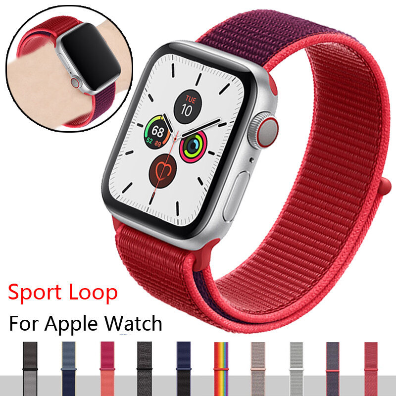 Bracelet boucle de Sport pour bracelet de montre Apple 4 5 3 44mm 40mm correa 42mm 38mm bracelet de montre iwatch respirant accessoires de montre apple