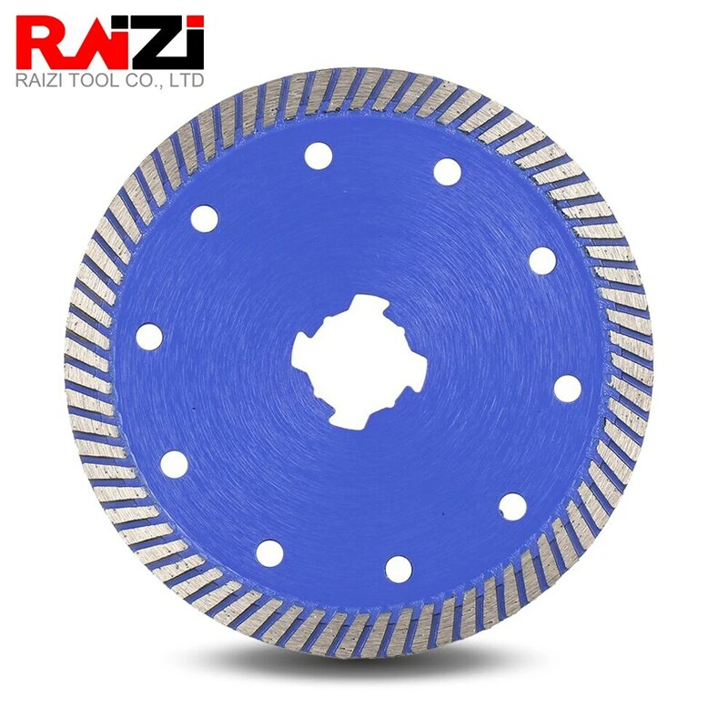 Raizi-5 인치/125mm X 잠금 스레드 다이아몬드 커팅 디스크, 화강암 도자기 타일 전문 다이아몬드 터보 드라이 컷 톱날